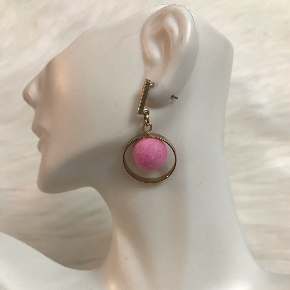 Pink Pom Pom earrings